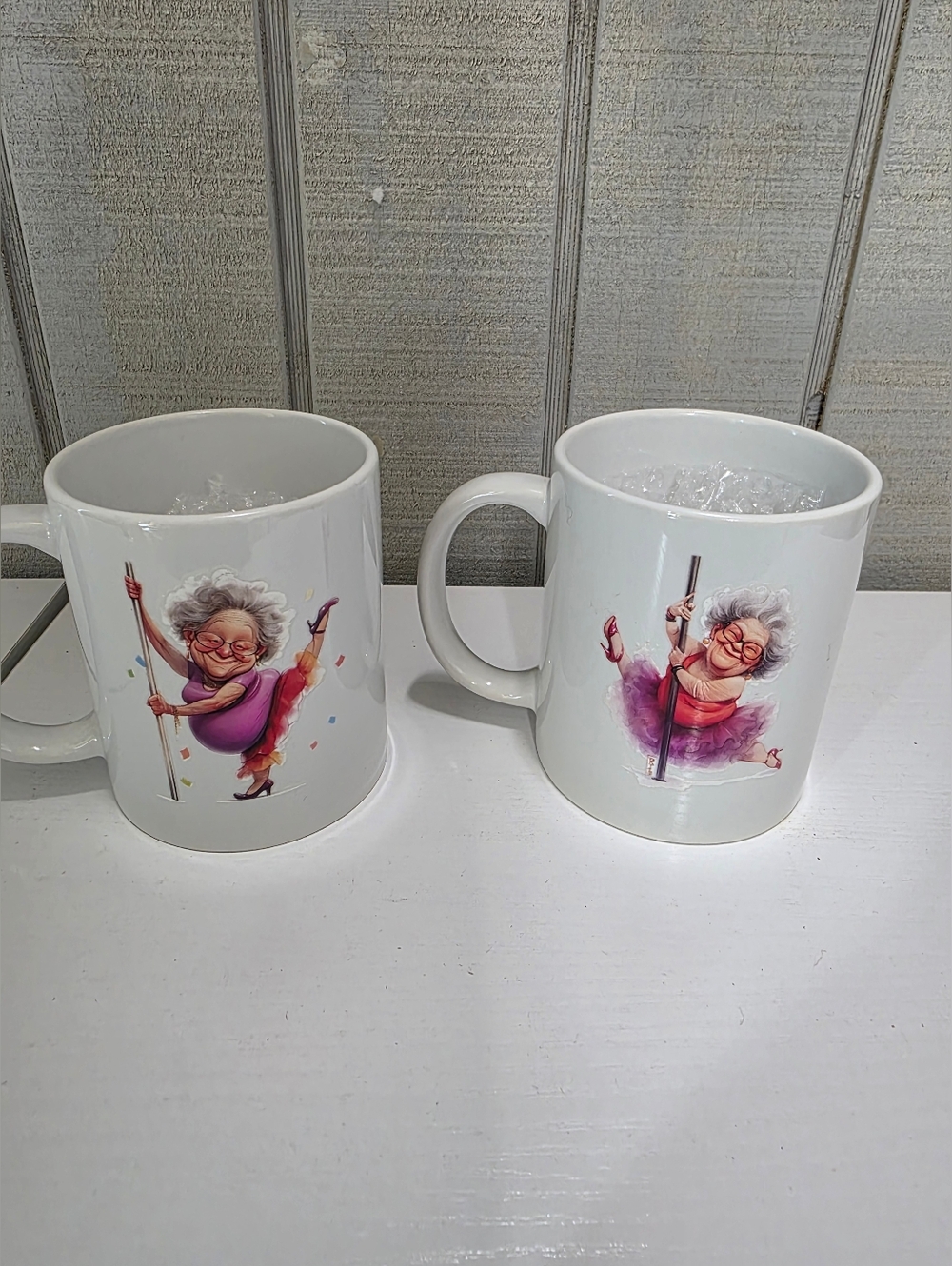 Grandma Pole-Dance Ceramic Mugs - Set of 2